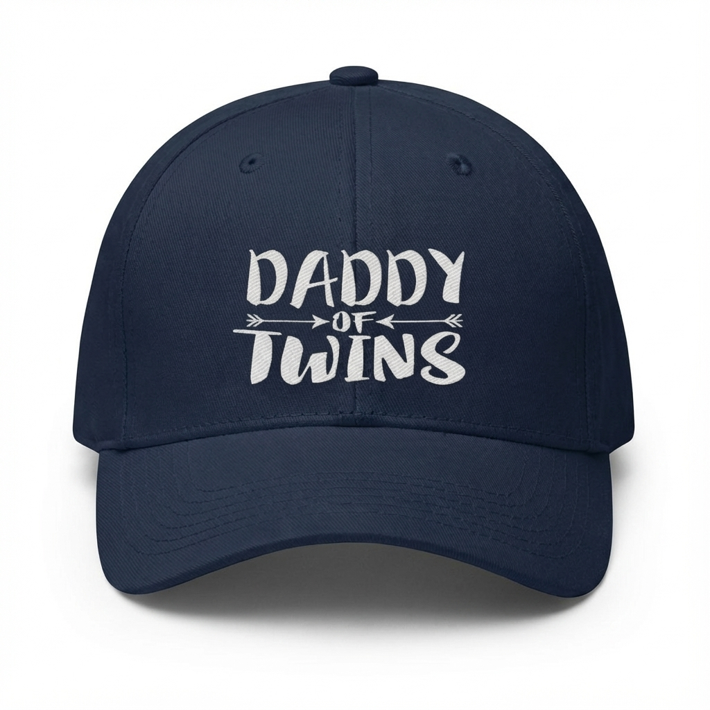Daddy of twins embroidered twin announcement dad twill hat