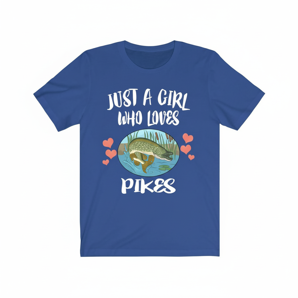 Just A Girl Who Loves Pikes Fish Fishing Shirt - pike print design