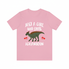 Just a girl who loves iguanodon Cretaceous herbivore dinosaur tee