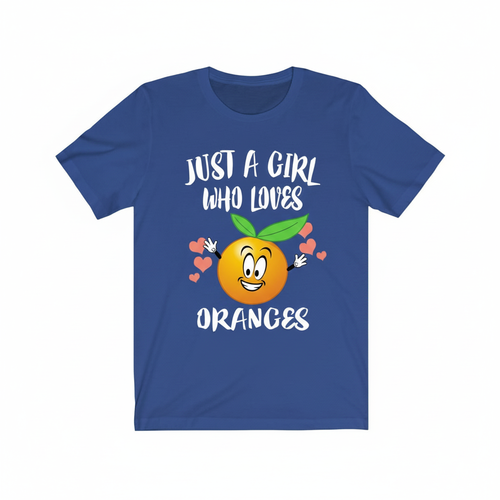 Just A Girl Who Loves Oranges Fruit Shirt - orange print design