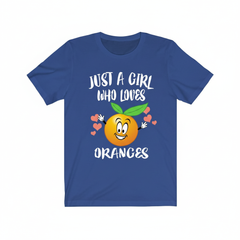Just A Girl Who Loves Oranges Fruit Shirt - orange print design