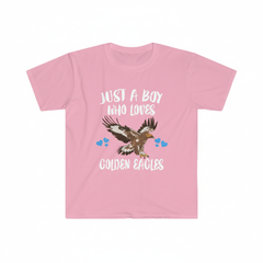 Just A Boy Who Loves Golden Eagles Birds Shirt - golden eagle print design