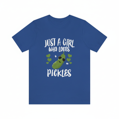 Just a girl who loves pickles vegan vegetable foodie tee