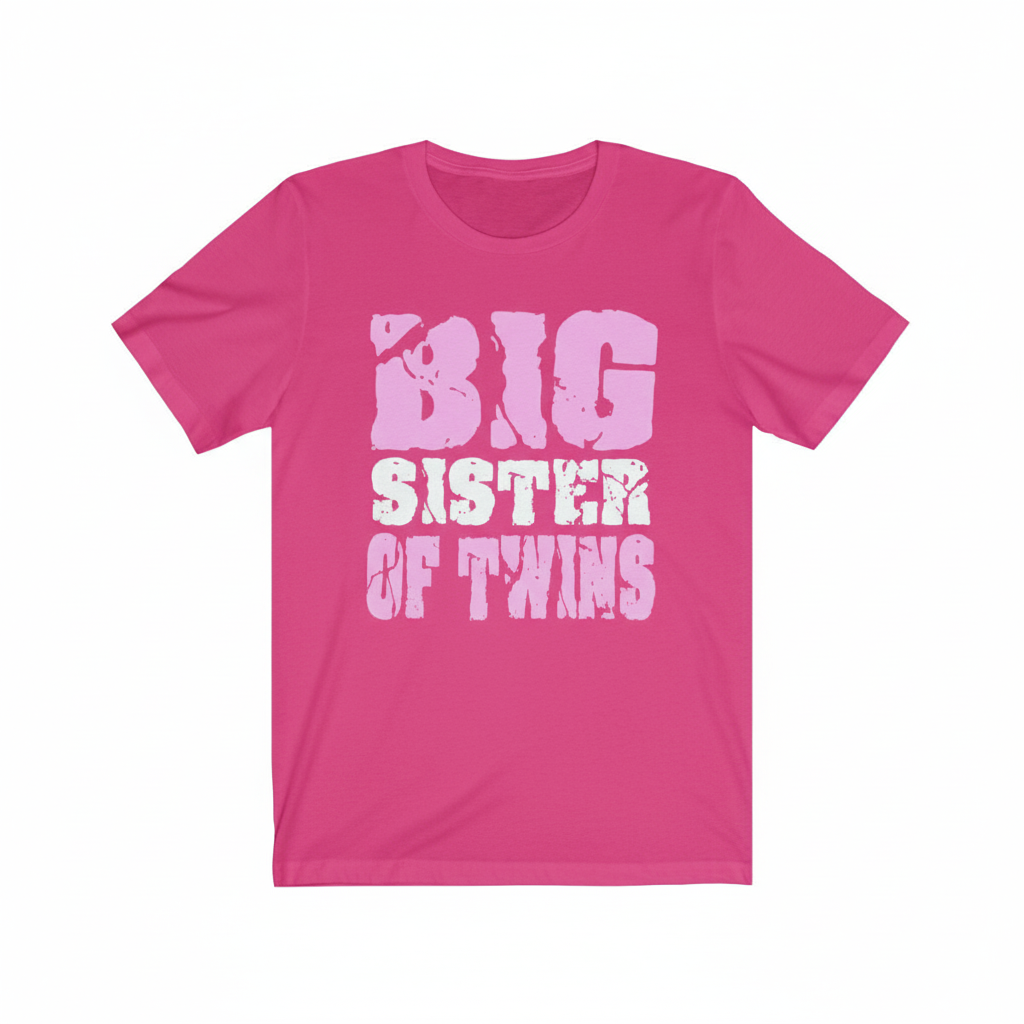 Big Sister Of Twins T-Shirt - big sister of twins print design