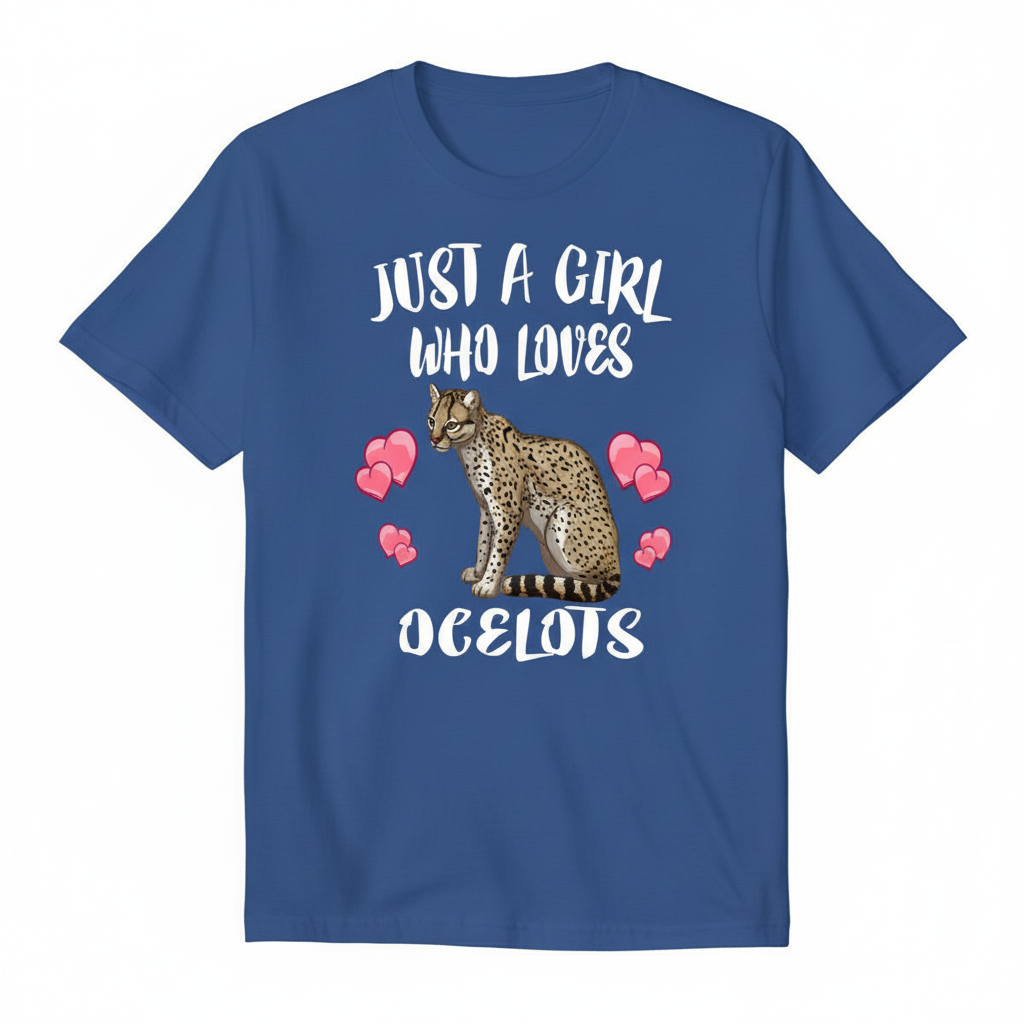 Ocelot T-Shirt for Girls - ocelot print design