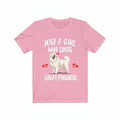 Just A Girl Who Loves Great Pyrenees Dogs Shirt - Great Pyrenees print design