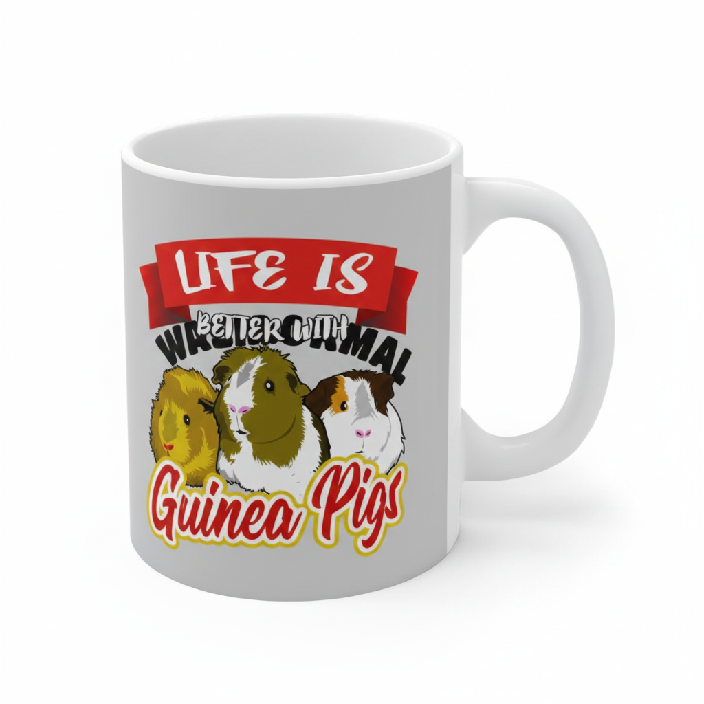 Life Is Better With Guinea Pigs Coffee Mug - guinea pig print design