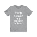 Double Blessed Big Sister Of Twins Shirt, Big Sister Of Twins Shirt, Big Sister Gift, Big Sister Shirt, Sister Announcement T-Shirt Image 3