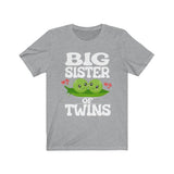 Big Sister Of Twins Shirt, Big Sister Of Twins Gift, Sister Twins Shirt, Peas New Sister Announcement T-Shirt Image 2