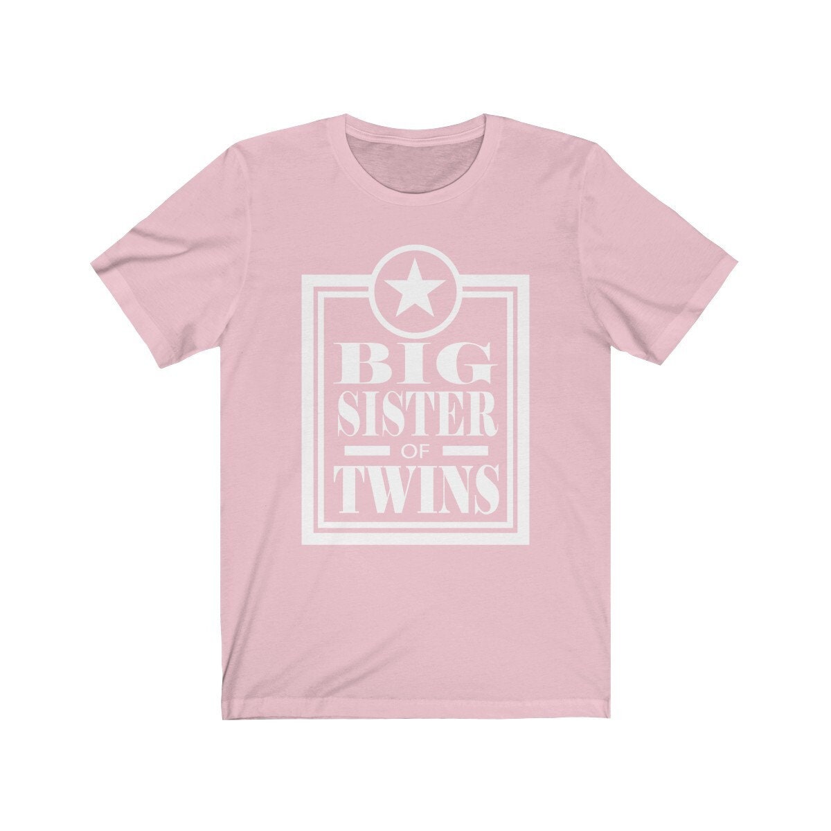 Big sister of twins announcement sibling tee for girl