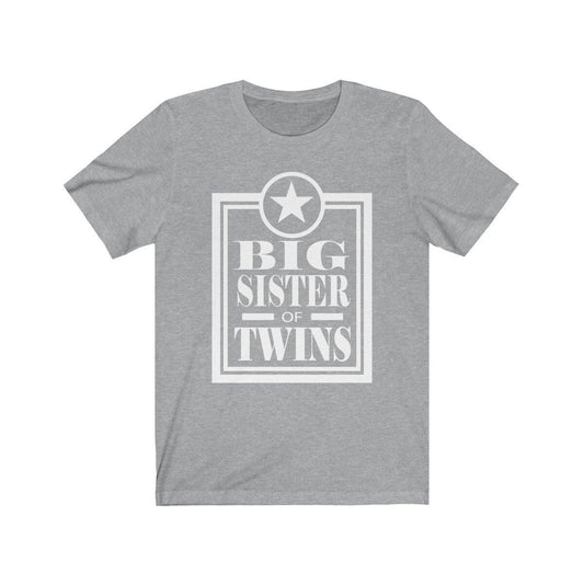 Big sister of twins announcement sibling tee for girl