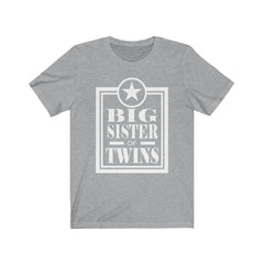 Big sister of twins announcement sibling tee for girl