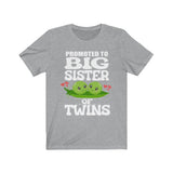 Promoted To Big Sister Of Twins Shirt, Big Sister Of Twins Gift, New Twins Sister Gift Announcement T-Shirt Image 2
