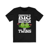 Promoted To Big Sister Of Twins Shirt, Big Sister Of Twins Gift, New Twins Sister Gift Announcement T-Shirt Image 1