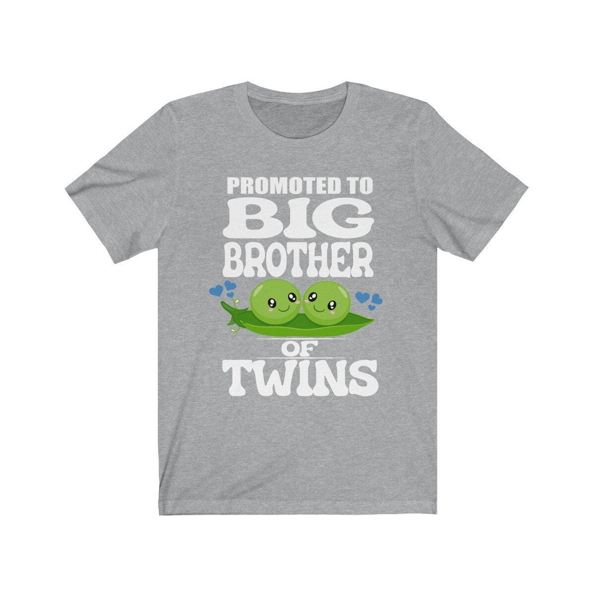 Promoted To Big Brother Of Twins T-Shirt - peas big brother print