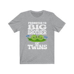 Promoted To Big Brother Of Twins T-Shirt - peas big brother print