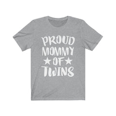 Proud mommy of twins mother announcement tee for twin pregnancy