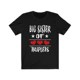 Big Sister Of Triplets Shirt, Big Sister Of Triplets Gift, Big Sister Of Triplets Announcement T-Shirt Image 1