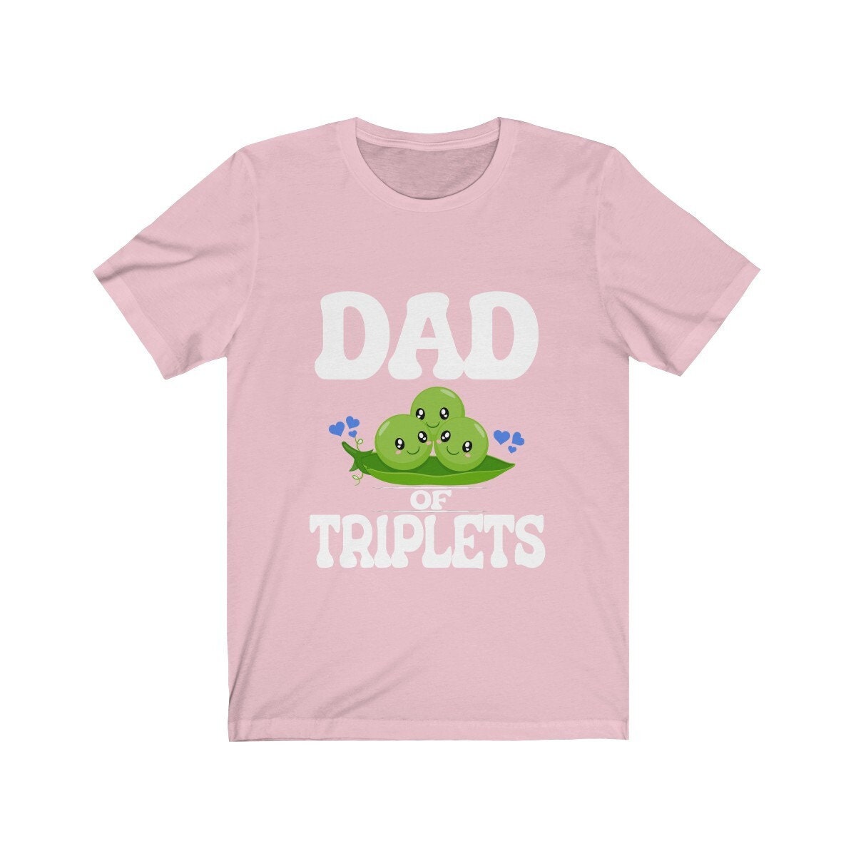 Dad of triplets three peas in a pod father announcement tee