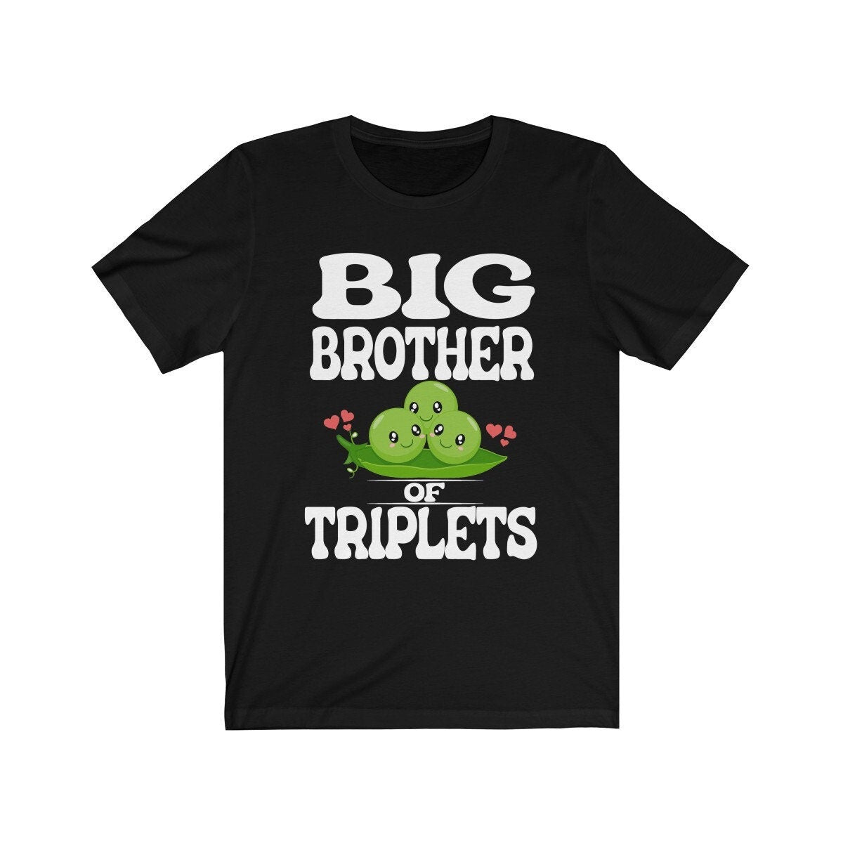 Big Brother Of Triplets Gift Mother Pregnancy Announcement Peas T-Shirt Image 1