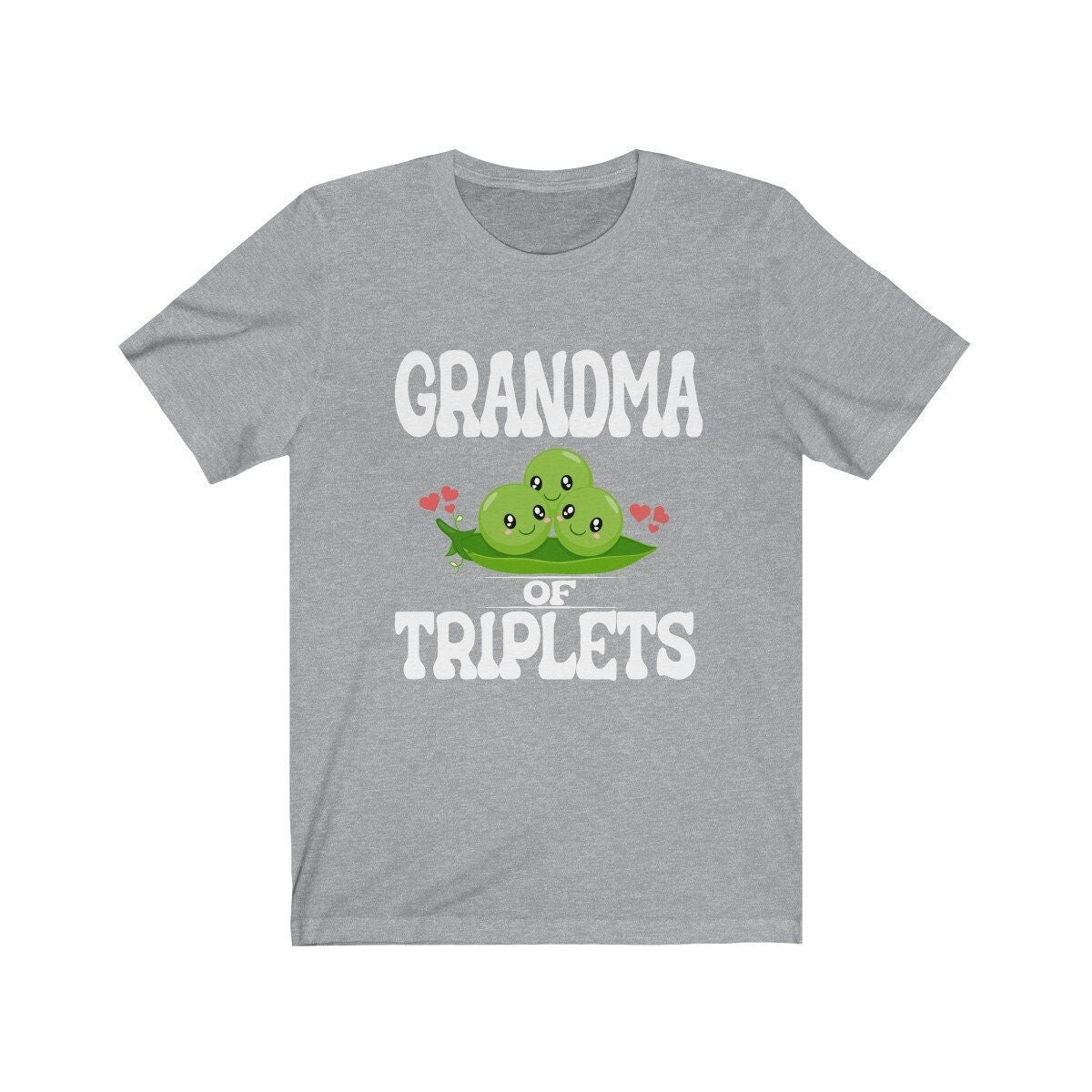 Grandma of triplets three peas in a pod family announcement tee