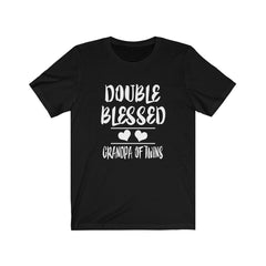 Double Blessed Grandpa Of Twins T-Shirt - twin grandpa print design