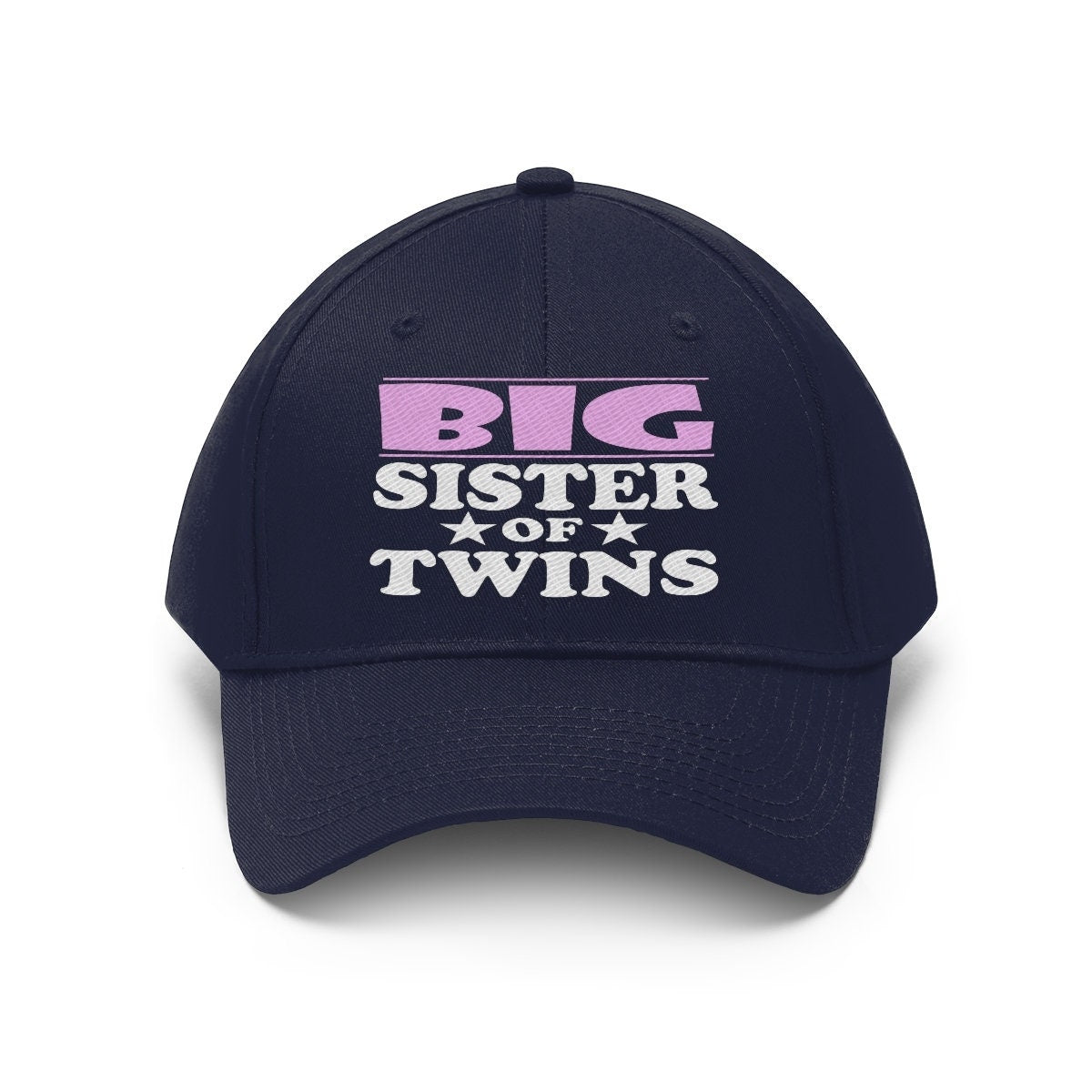 Big Sister Of Twins Unisex Twill Hat Image 1