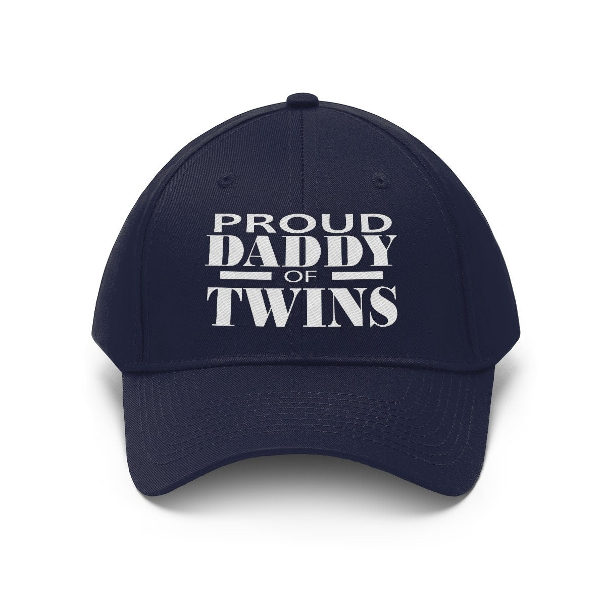 Proud Daddy Of Twins Hat, Dad of Twins Gift Unisex Twill Hat Image 1