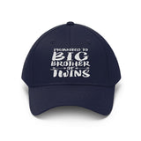 Promoted To Big Brother Of Twins Gift Unisex Twill Hat Image 2