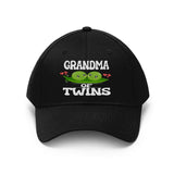 Grandma Of Twins Peas Gift Unisex Twill Hat Image 1