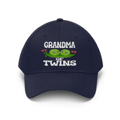 Grandma of twins embroidered peas in a pod twill hat