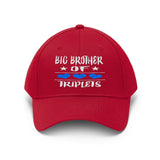 Big Brother Of Triplets Hearts Gift Unisex Twill Hat Image 3