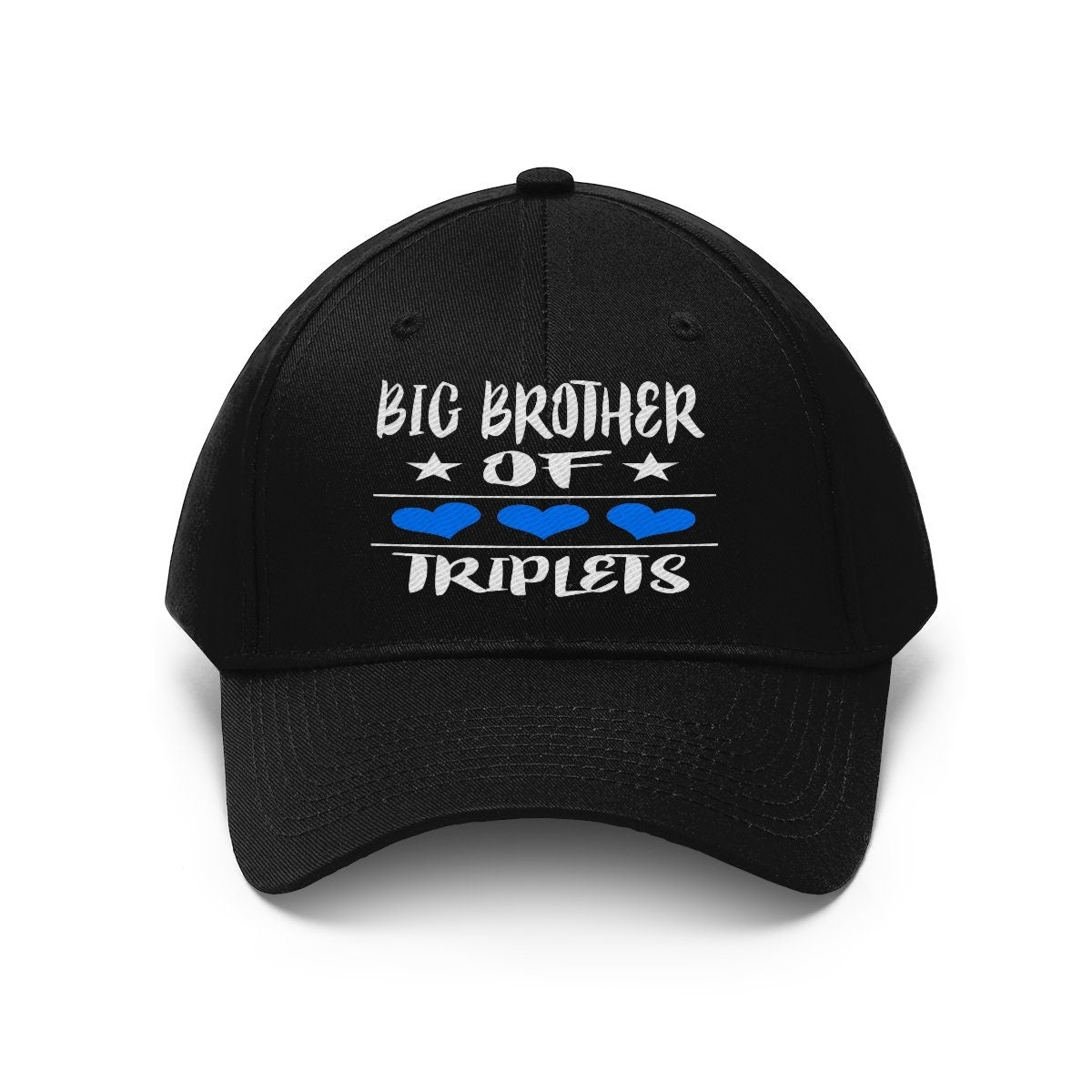 Big Brother Of Triplets Hearts Gift Unisex Twill Hat Image 1