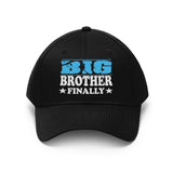 Big Brother Finally Hat, Big Brother Gift Unisex Twill Hat Image 1