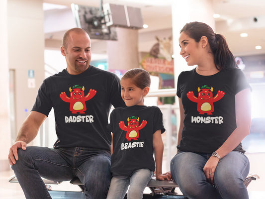 Monster Family Matching T-Shirts - monster family print design