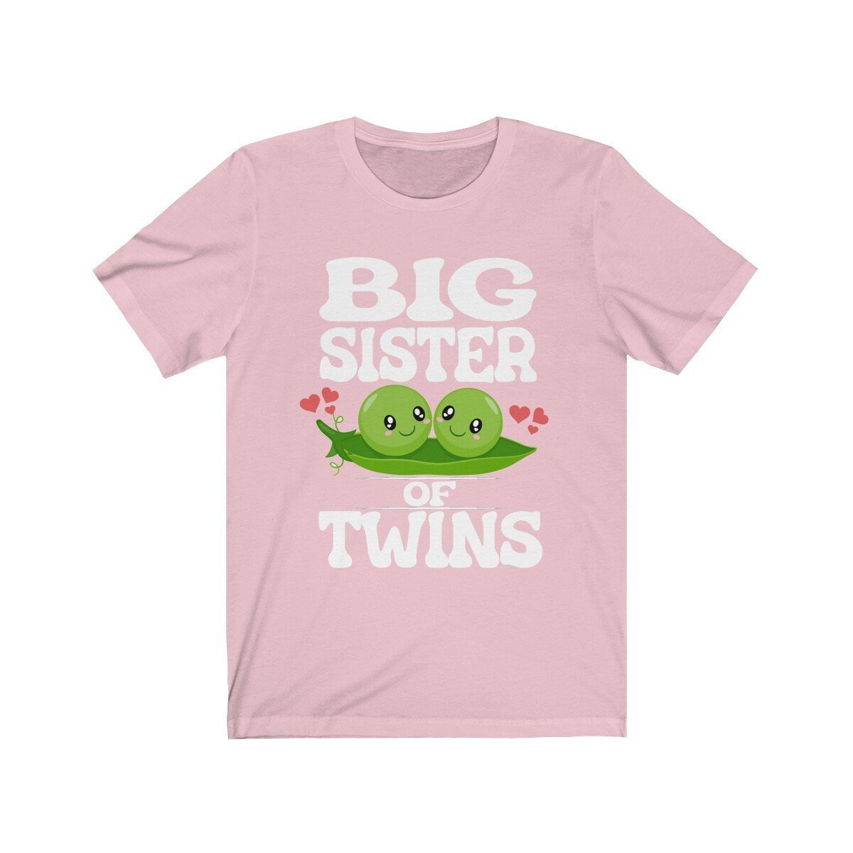 Big sister of twins two peas in a pod announcement tee for girl
