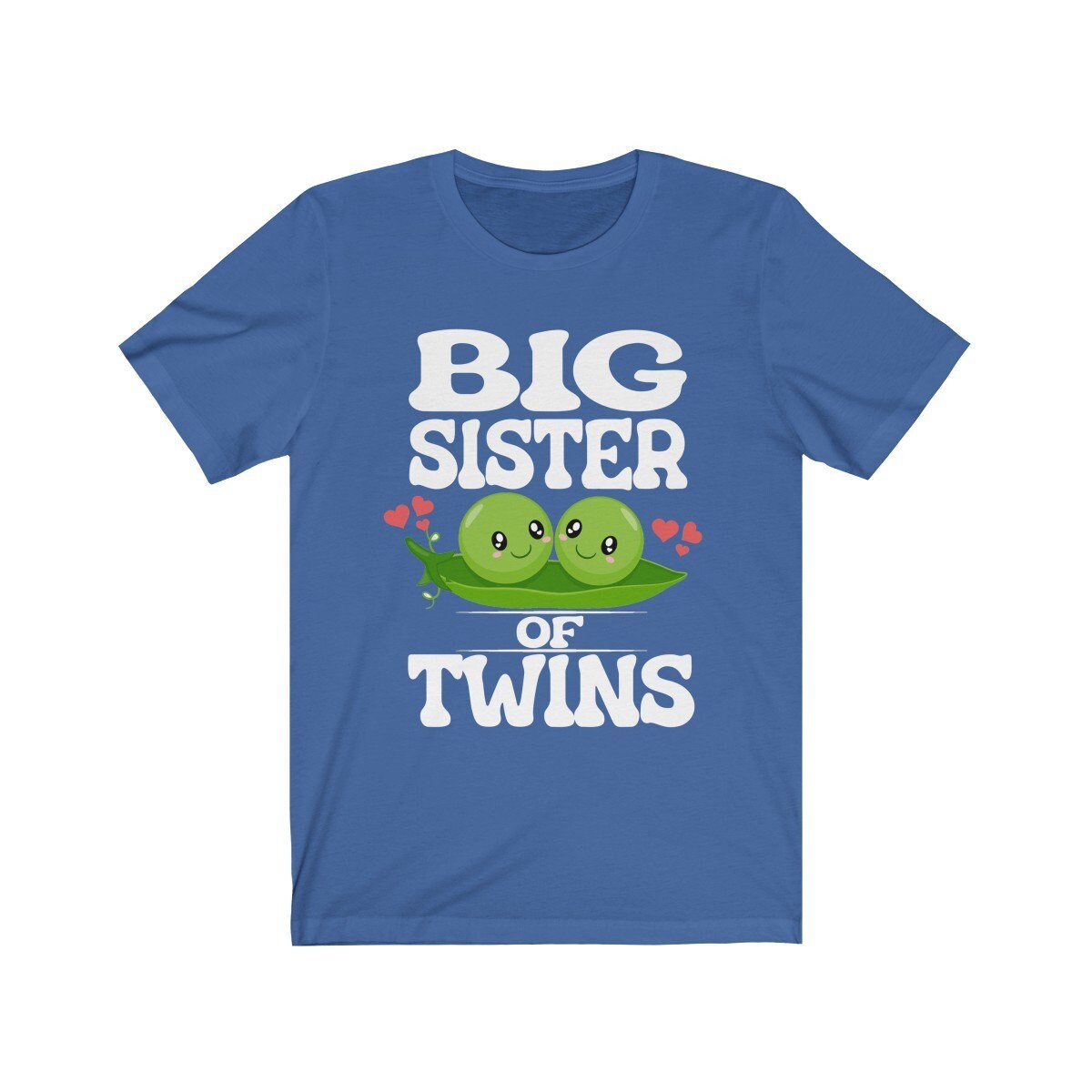 Big sister of twins two peas in a pod announcement tee for girl