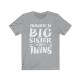 Promoted To Big Sister Of Twins Shirt, Big Sister Of Twins Shirt, Big Sister Announcement Gift T-Shirt Image 2