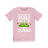 Promoted To Big Sister Of Twins Shirt, Big Sister Of Twins Gift, New Twins Sister Gift Announcement T-Shirt Image 4