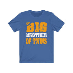 Big brother of twins classic sibling announcement tee for boy