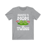 Promoted To Mom Of Twins Shirt, Mom Of Twins Gift, Mom Of Twins Announcement, Mother Of Twins Pregnancy Gift T-Shirt Image 2