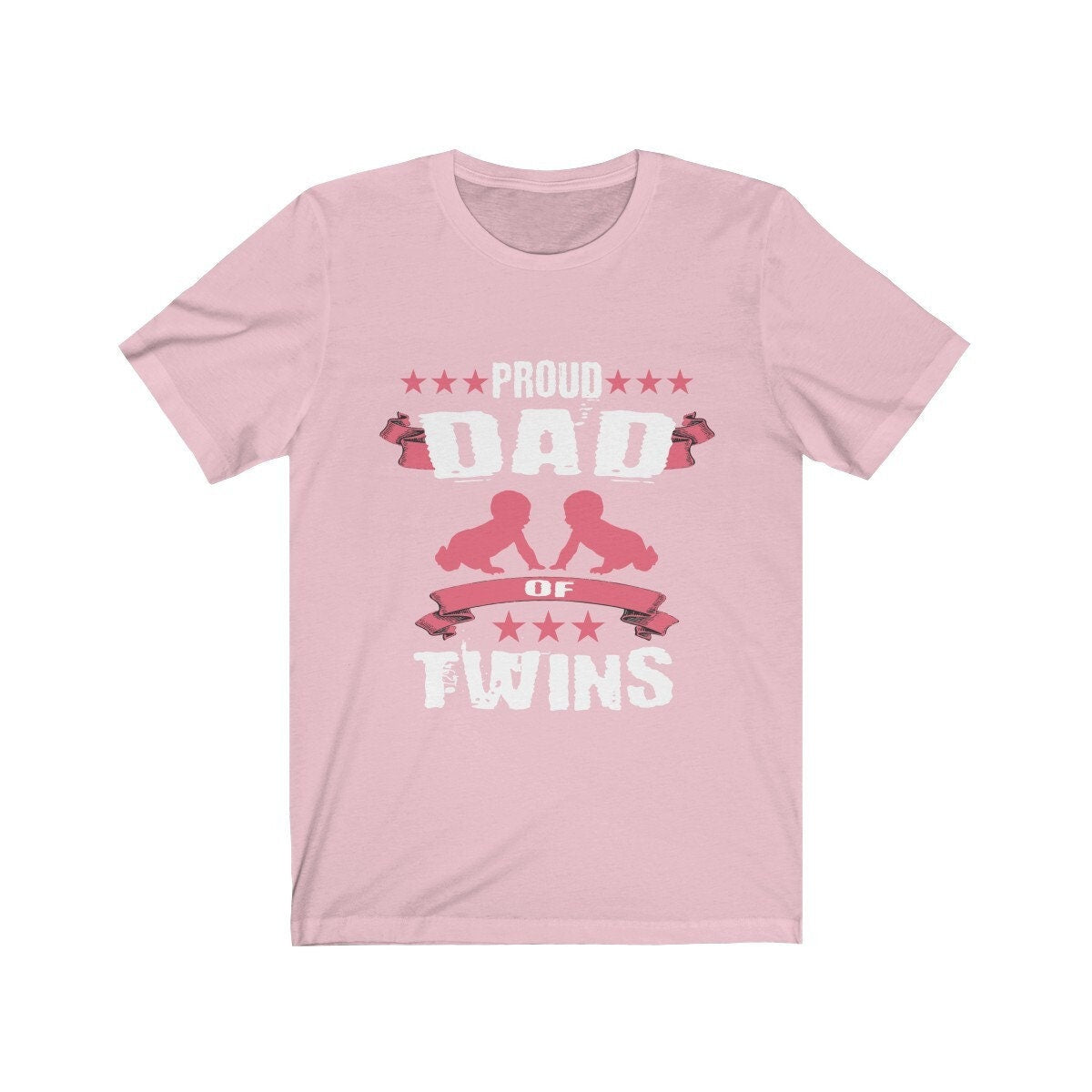 Proud dad of twins father announcement gift tee for twin dad