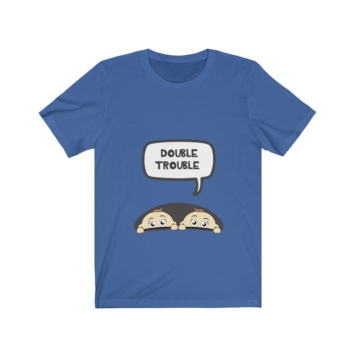 Double trouble mom of twins funny pregnancy announcement tee