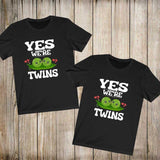 Yes We're Twins Brother Sister Family Matching Gift T-Shirt Image 1