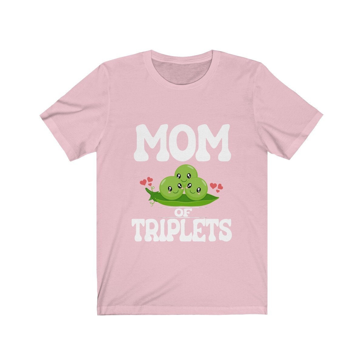 Mom of triplets three peas in a pod pregnancy announcement tee