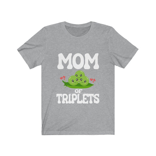 Mom of triplets three peas in a pod pregnancy announcement tee