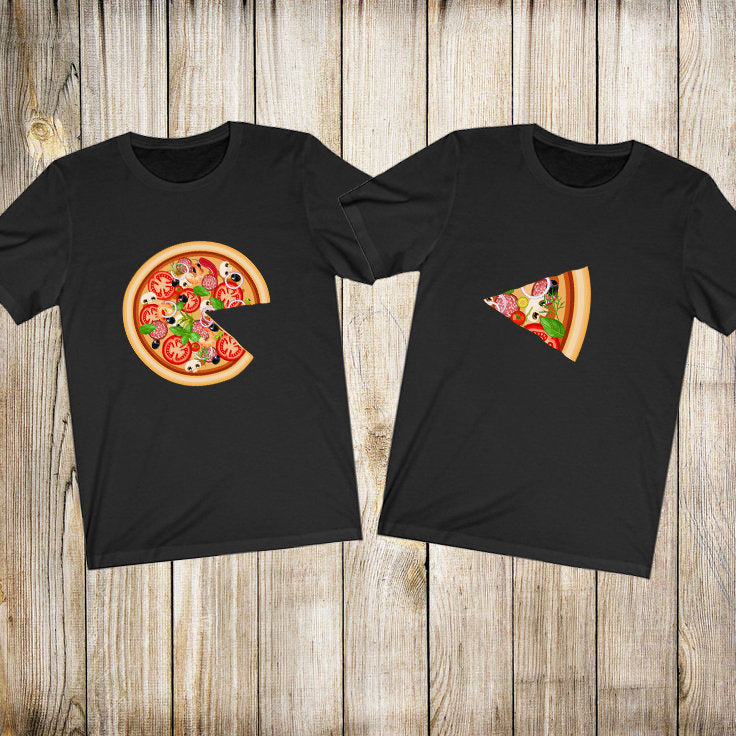 Pizza Mom Dad Parents Couple Boyfriend Girlfriend Family Matching Gift T-Shirts Image 1