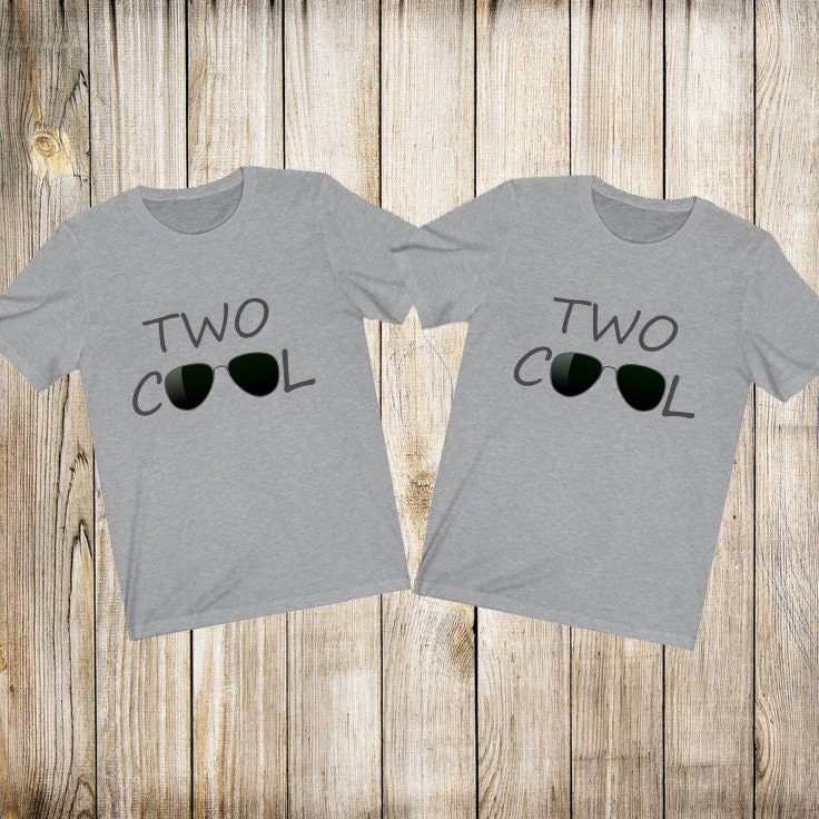 Two Cool Dad Parents Couple Boyfriend Girlfriend Family Matching Gift T-Shirts Image 1
