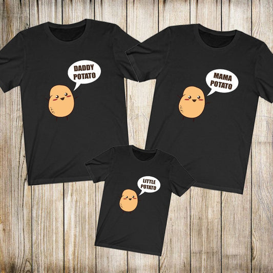 Potato Family Dad Mom Baby Matching Funny Gift T-Shirts Image 1