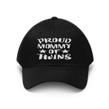 Proud Mommy Of Twins Hat, Mom Of Twins Gift Unisex Twill Hat Image 2
